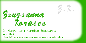 zsuzsanna korpics business card